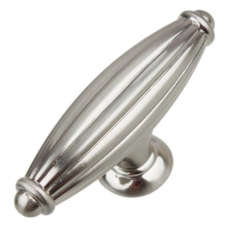 Gliderite Hardware 2-1/2 in. Satin Nickel Fluted Cabinet T-Knob - 4047-SN, 25PK 4047-SN-25